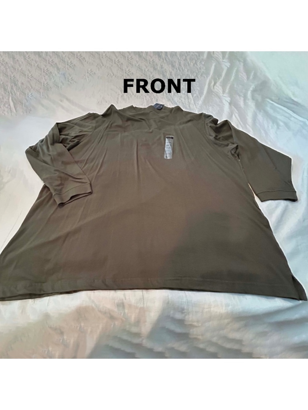 MOCK NECK, OLIVE, SIZE 4XL, PURE COTTON, LONG SLEEVES, by CANYON RIDGE, IN BAG,